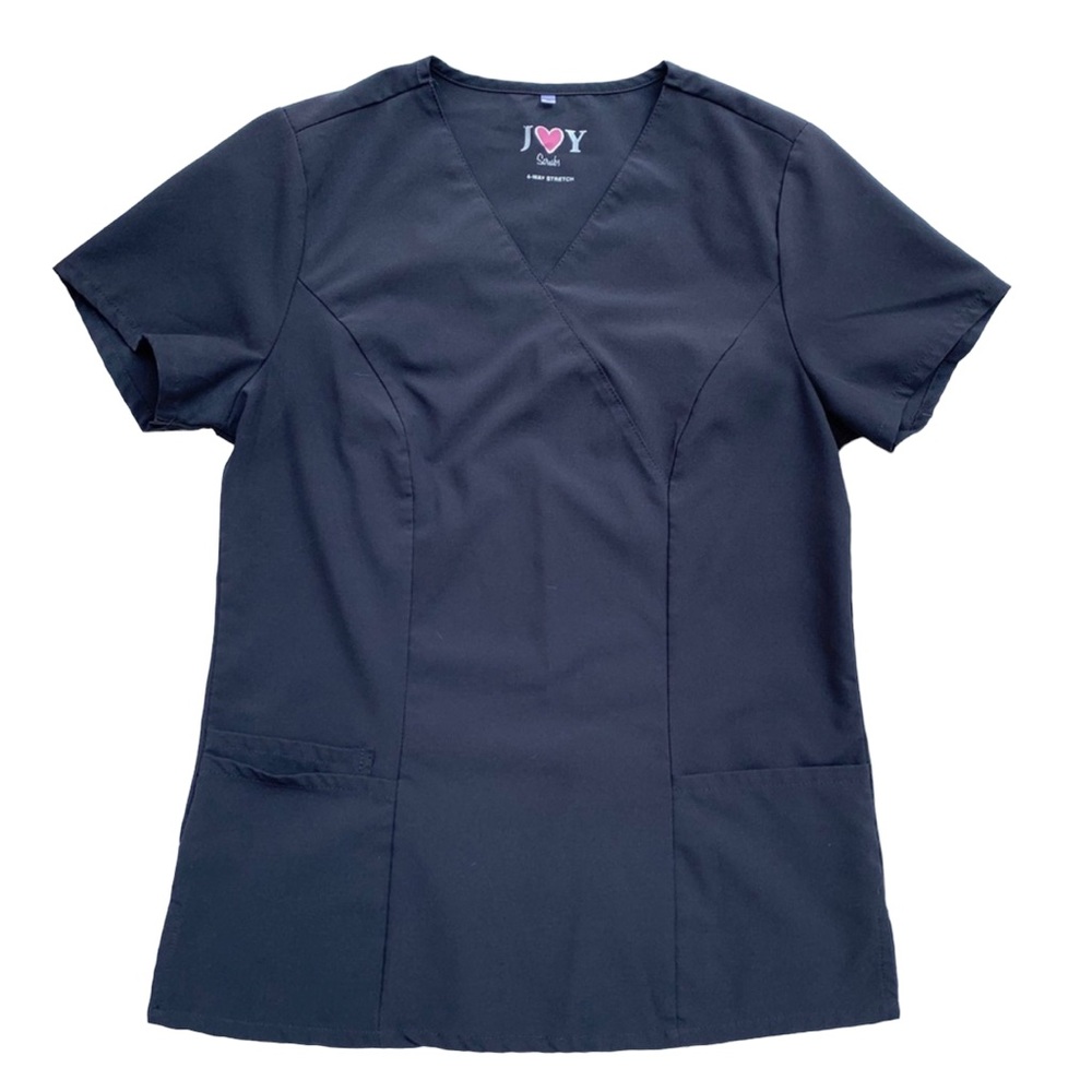 JOY Women’s Charcoal Gray Nurse Scrub Top Size Small